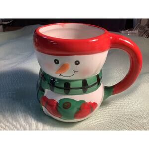 Bay Island Snowman Hot Cocoa Coffee Mug Cup Ceramic 4”T 3”W